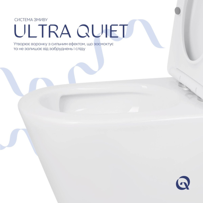 Унітаз підлоговий Qtap Swan Eco Ultra Quiet з сидінням Soft-close 640x360x835 мм QTSWA27W48748 White