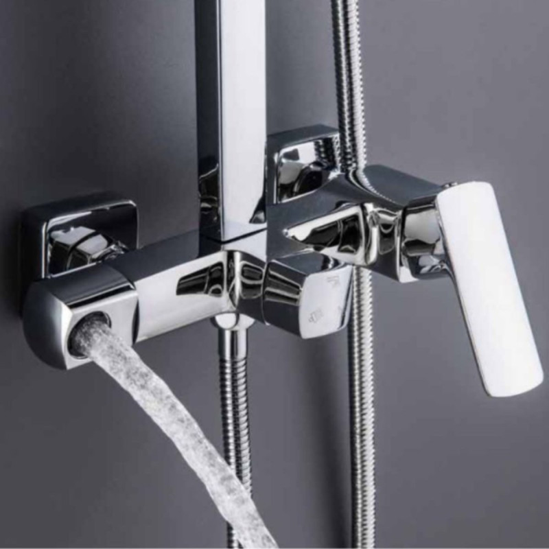 Душевая система универсальная Qtap Sloup на три потребителя (с изливом) QTSLO53103KNC49198 Chrome