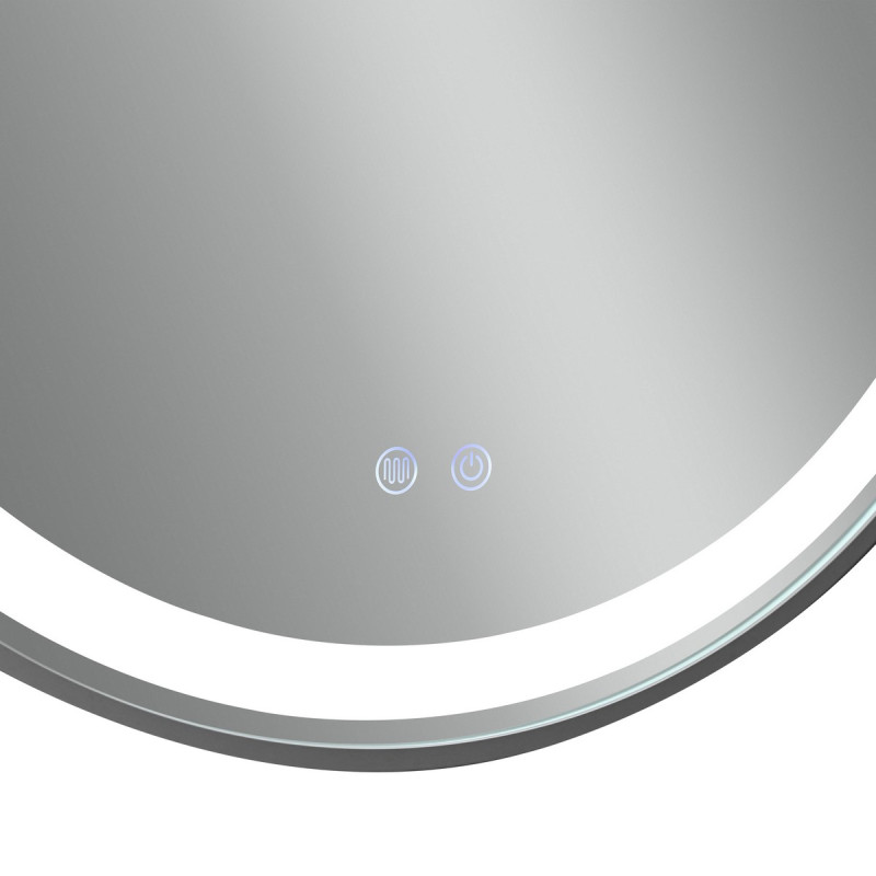 Зеркало Qtap Gemini 800х700 с LED-подсветкой Touch, с антизапотеванием, с диммером, рег. темп. цвета (3000-6500K) Reverse QT2578R8072B