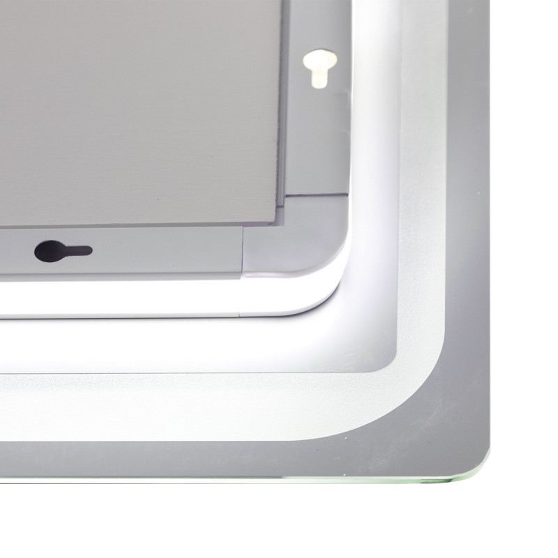 Дзеркало Qtap Mideya 800х600 з LED-підсвічуванням Touch, з антизапотіванням, з годинником, димером QT2078NCF8060W