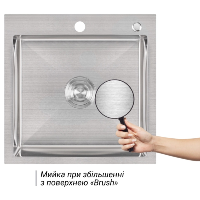 Акционный набор Lidz: мойка H5050 интегрированная Brushed Steel 3,0/1,0 мм + Смеситель Aria для кухни с гибким изливом (k35) Grey