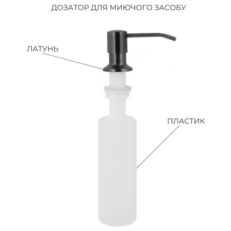 Акционный набор Lidz: мойка H6845 Décor Blaсk 3,0/1,0 мм + Смеситель Aria для кухни с гибким изливом (k35) Black