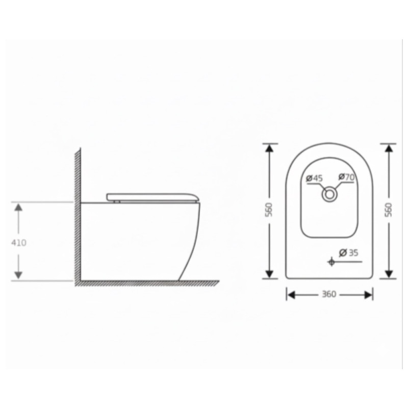 Биде напольное Qtap Jay 560х360х410 мм, White QT07443375W