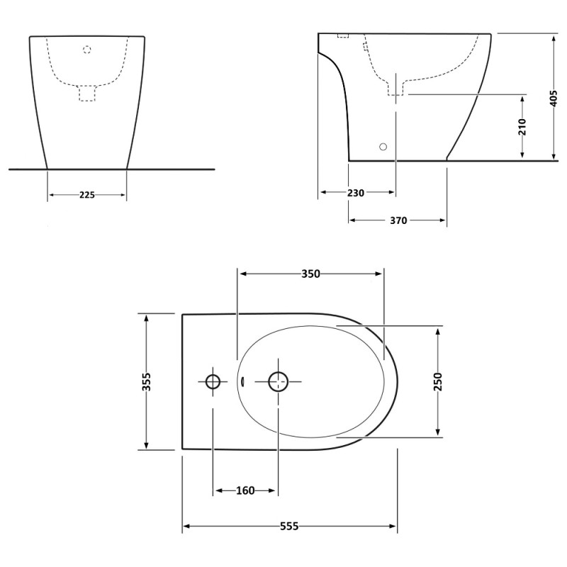 Биде напольное Qtap Presto 540×340×400 White QTPRE29W43056