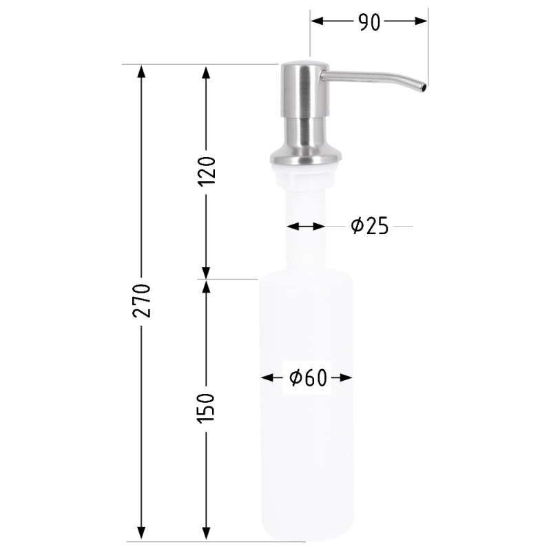 Дозатор для моющего средства Lidz Acsis LA29 Brushed Steel, круглый LDACSLA29BRU49828