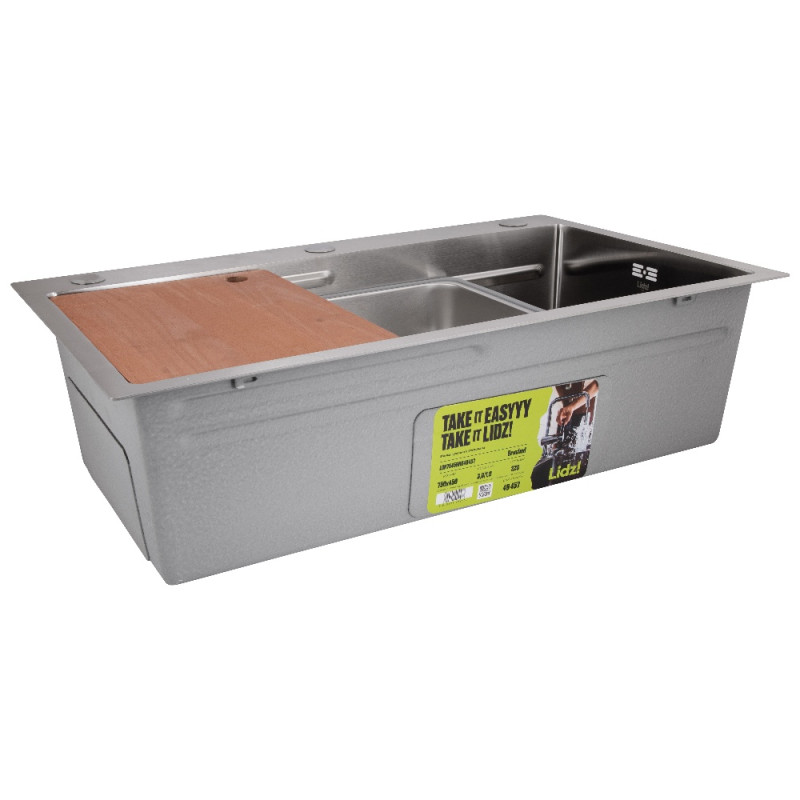 Мойка для кухни интегрированная Lidz Handmade H7545 Brushed Steel 3,0/1,0 мм LDH7545BRU49457