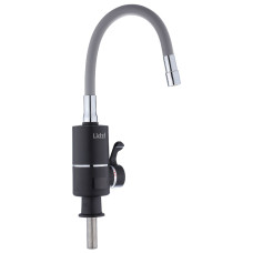 Проточный кран-водонагреватель с гибким изливом для кухни Lidz Warm 064 LDWAR064GRE49094 Black/Grey