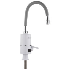 Проточный кран-водонагреватель с гибким изливом для кухни Lidz Warm 065 LDWAR065GRE49096 White/Grey
