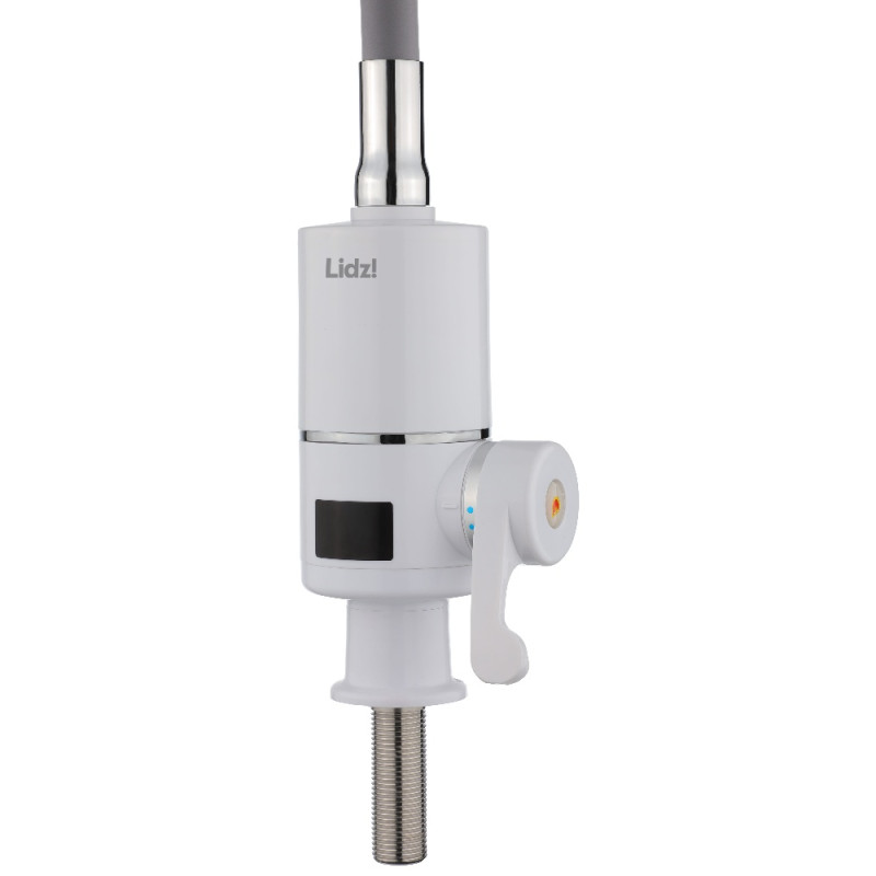 Проточный кран-водонагреватель с гибким изливом для кухни Lidz Warm 065 LDWAR065GRE49096 White/Grey