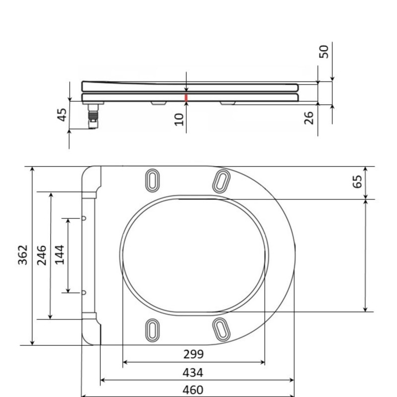 Qtap Сиденье для унитаза (Robin 660, Scorpio 520,660) 460x362x50 мм, Matt Black, с микролифтом, Slim Duroplast, Quick Release QTSC179MB47352