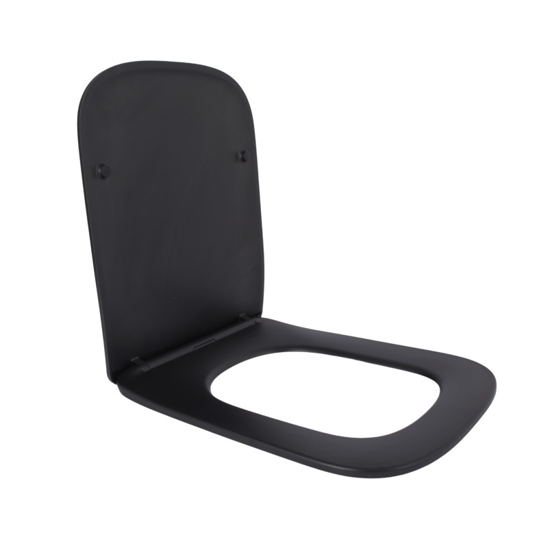 Qtap Сиденье для унитаза (Tern 490) 435x344x50 мм, Matt Black, с микролифтом, Slim Duroplast, Quick Release QTSC179MB47354