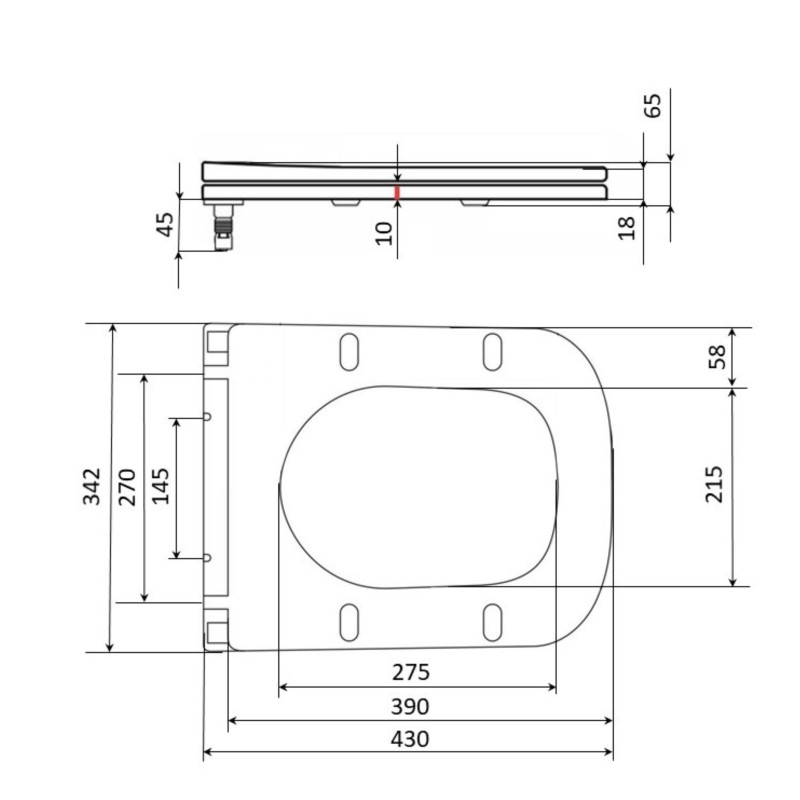 Сиденье для унитаза Qtap (Tern) с микролифтом Slim QT99HY2238W