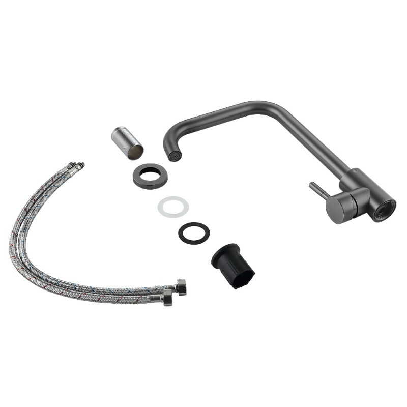 Смеситель для кухни Lidz Aria 015F1 (k35)  LDARI015F1GRP49558 Graphite