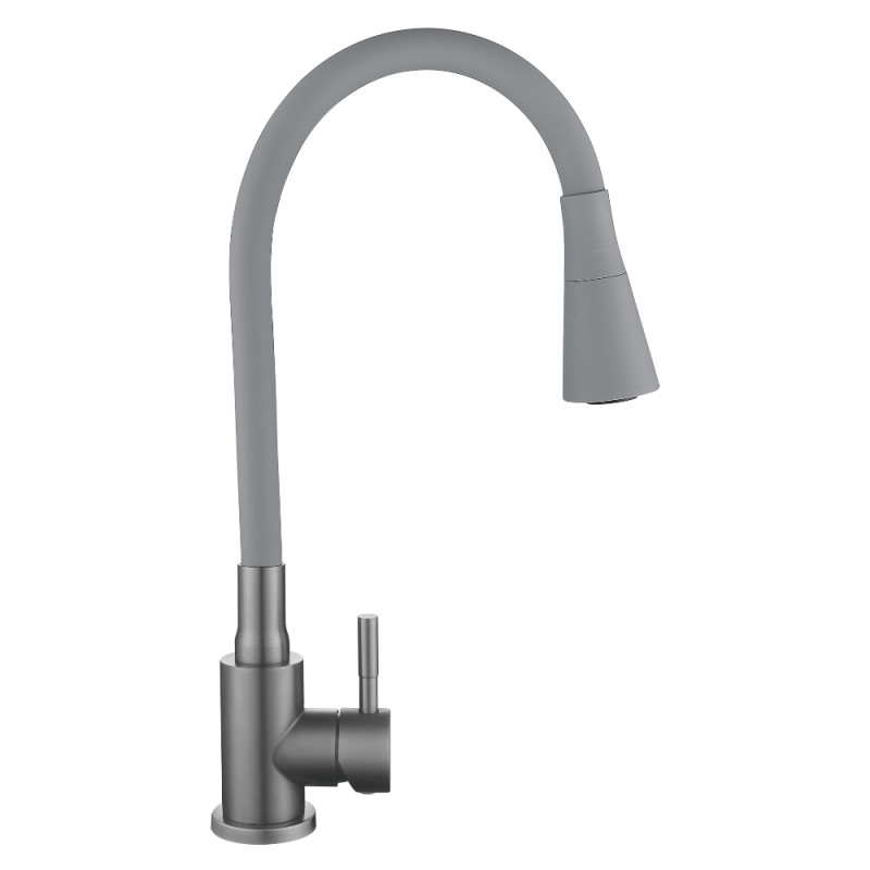 Смеситель для кухни Lidz Aria 015F31 (k35) с гибким изливом LDARI015F31GGRP49567 Graphite/Grey