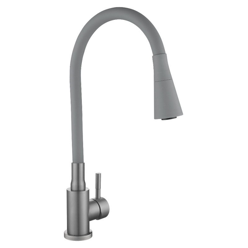 Смеситель для кухни Lidz Aria 015F31 (k35) с гибким изливом LDARI015F31GGRP49567 Graphite/Grey
