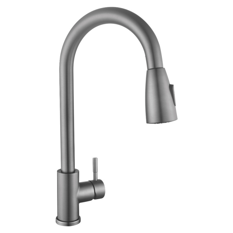 Смеситель для кухни Lidz Aria 015FL (k35) с выдвижным изливом  LDARI015FLGRP49560 Graphite