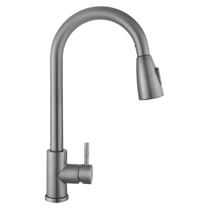Смеситель для кухни Lidz Aria 015FL (k35) с выдвижным изливом  LDARI015FLGRP49560 Graphite