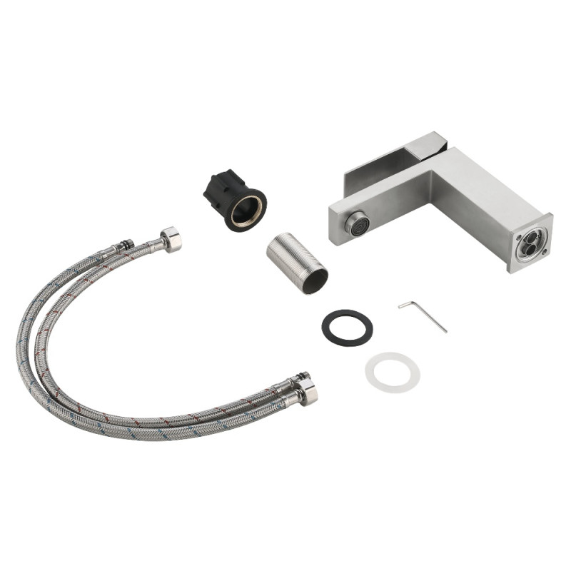 Смеситель для раковины низкий Lidz Helix 001F (k35)  LDHEL001FNKS49178 Nickel