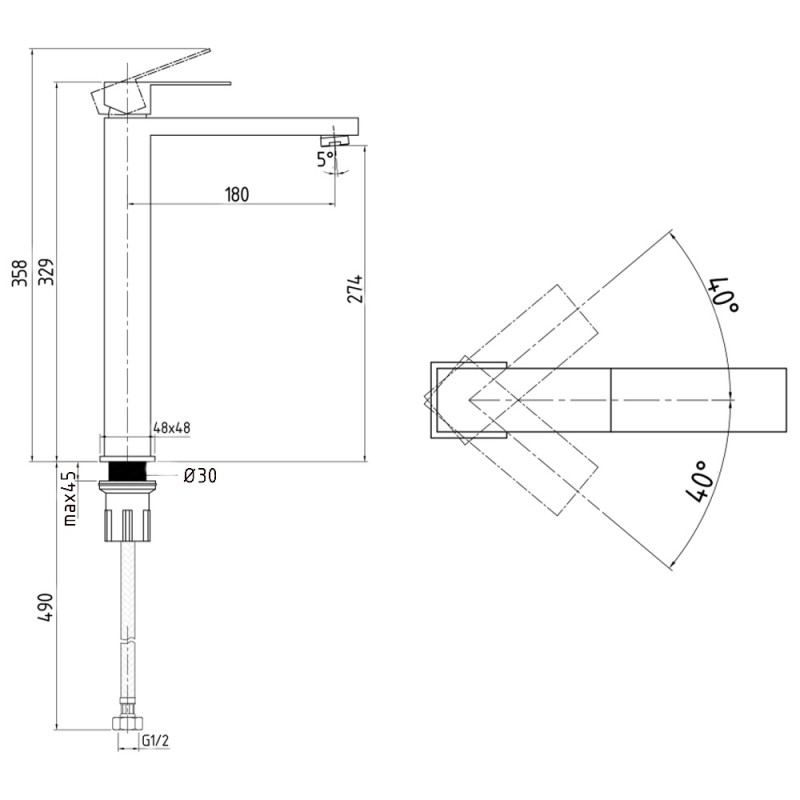 Смеситель для раковины высокий Lidz Helix 001FH (k35)  LDHEL001FHNKS49179 Nickel