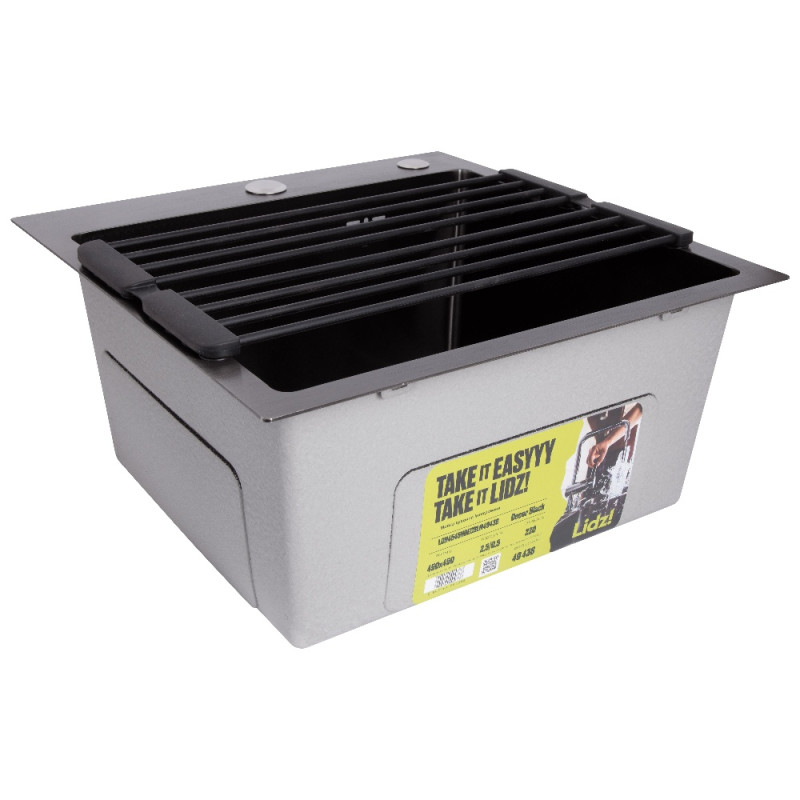 Сушилка на кухонную мойку с присоской Lidz Acsis LA09  Black, кругла основа, для посуды 440х224 мм LDACSLA09BLM49777