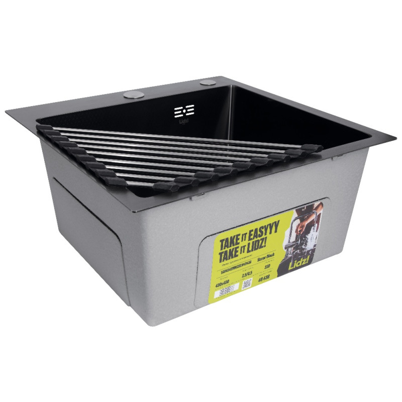 Сушилка на кухонную мойку угловая Lidz Acsis LA16 Black, кругла основа, для посуды 430х175 мм LDACSLA16BLM49769