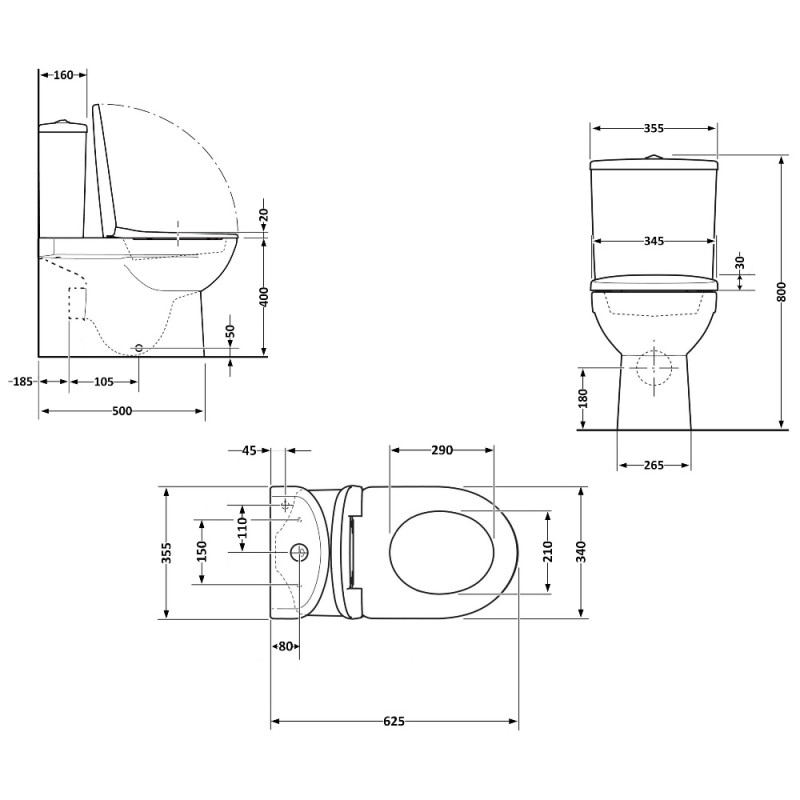 Унитаз напольный Qtap Aquarius Ultra Quiet 620×355×790 мм с сиденьем Soft-close, White QTAQAW27W49262