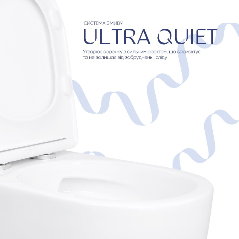 Унитаз напольный Qtap Evia Ultra Quiet 630×350×795 мм с сиденьем Soft-close, White QTEVI27W49258