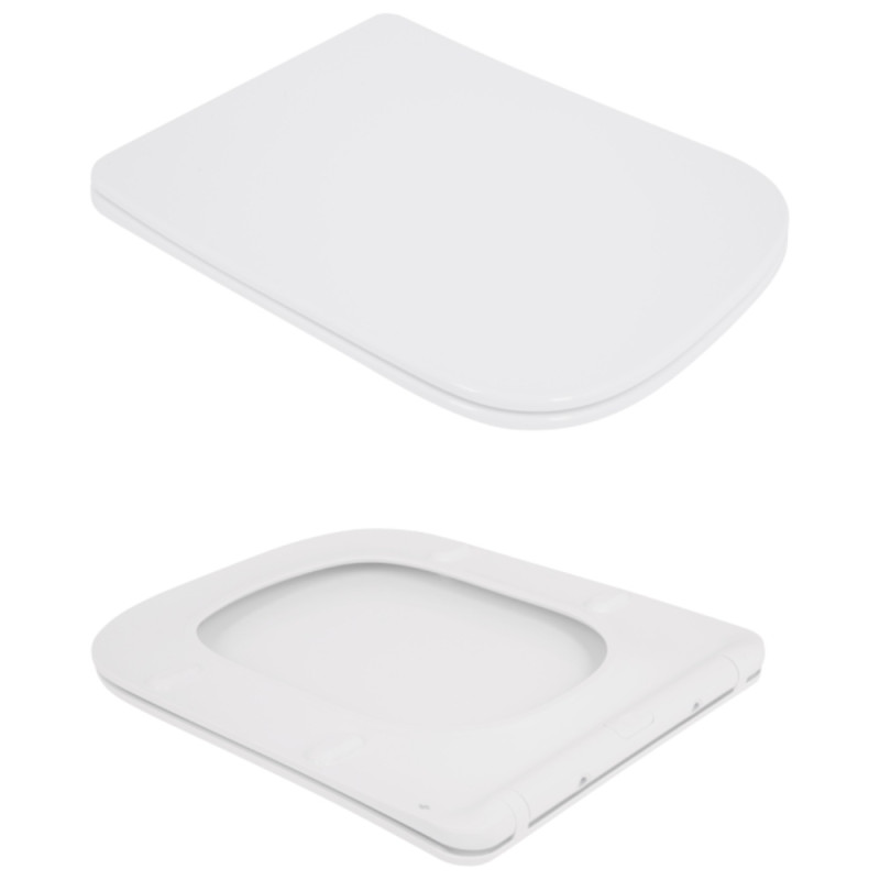Унитаз подвесной Crow Rimless 485х340х330 мм, White, с сиденьем Slim Duroplast/ Soft-close/ Quick Release QT05335171RW Qtap