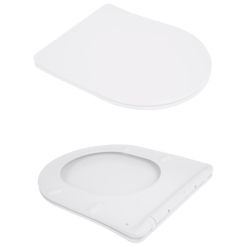 Унитаз подвесной Jay Rimless 485×360×320 мм, White, с сиденьем Slim Duroplast/ Soft-close/ Quick Relase QT07335177RW Qtap