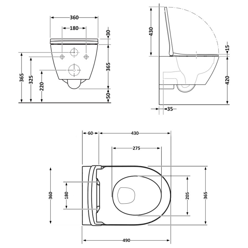 Унитаз подвесной Qtap Robin ML Ultra Quiet 490×365×325 мм, с сиденьем  Soft-close MagLock, White QTROBML26W49621