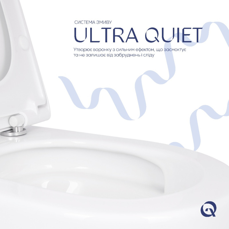 Унитаз подвесной Qtap Robin ML Ultra Quiet 490×365×325 мм, с сиденьем  Soft-close MagLock, White QTROBML26W49621
