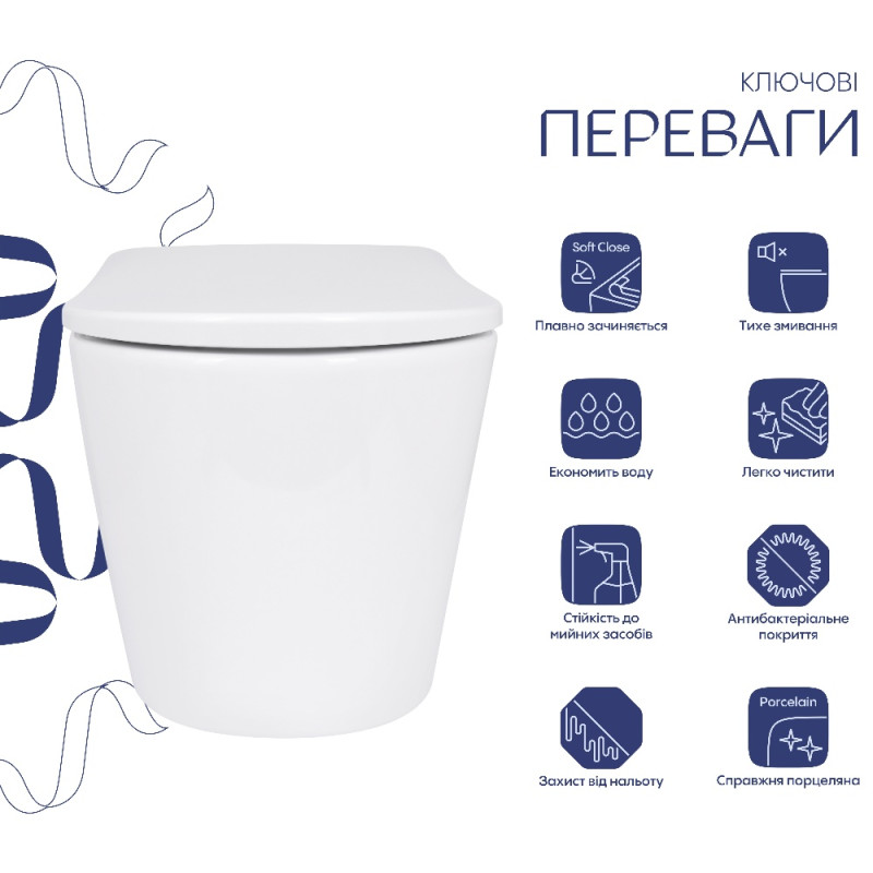 Унитаз подвесной Qtap Scorpio ML Ultra Quiet 520×365×365 мм, с сиденьем Soft-close MagLock, White QTSCOML26W49624