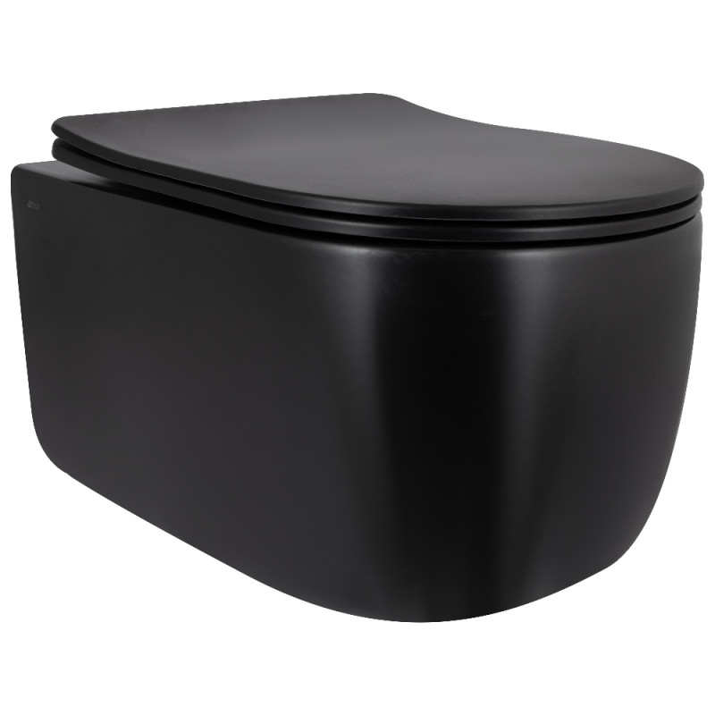 Унитаз подвесной Qtap Taurus Ultra Quiet 515×360×350 мм, Matt Black, с сиденьем Slim Duroplast / Soft-close / Quick Release QTTAU28BLM50504