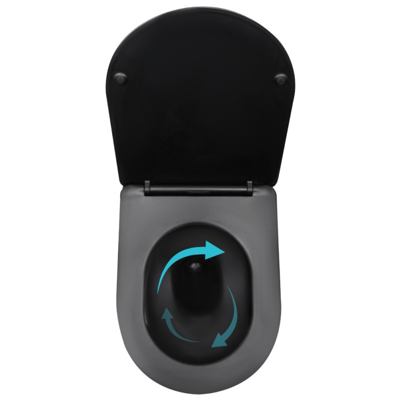 Унитаз подвесной Qtap Taurus Ultra Quiet 515×360×350 мм, Matt Black, с сиденьем Slim Duroplast / Soft-close / Quick Release QTTAU28BLM50504