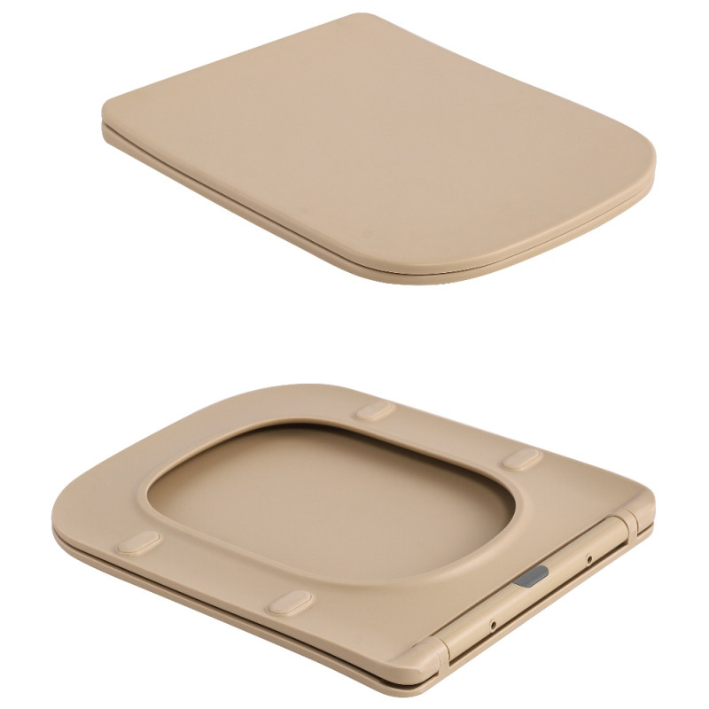 Унитаз подвесной Qtap Tern Ultra Quiet 520×345×325 мм, Beige, с сиденьем Slim Duroplast / Soft-close / Quick Release QTTER26SB49001