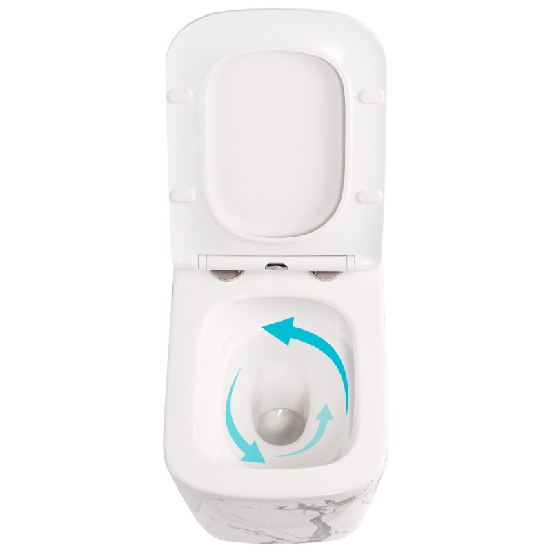 Унитаз подвесной Qtap Tern Ultra Quiet 520×345×325 мм, Marble, с сиденьем Slim Duroplast / Soft-close / Quick Release QTTER26MR49002