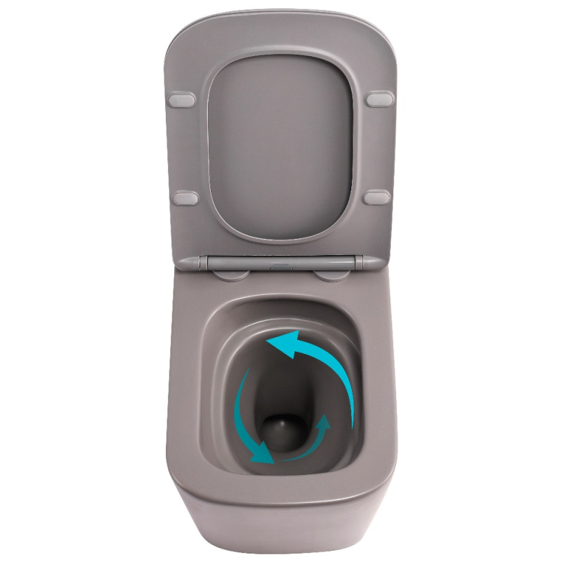Унитаз подвесной Qtap Tern Ultra Quiet 520×345×325 мм, Stone grey, с сиденьем Slim Duroplast / Soft-close / Quick Release QTTER26SG49000