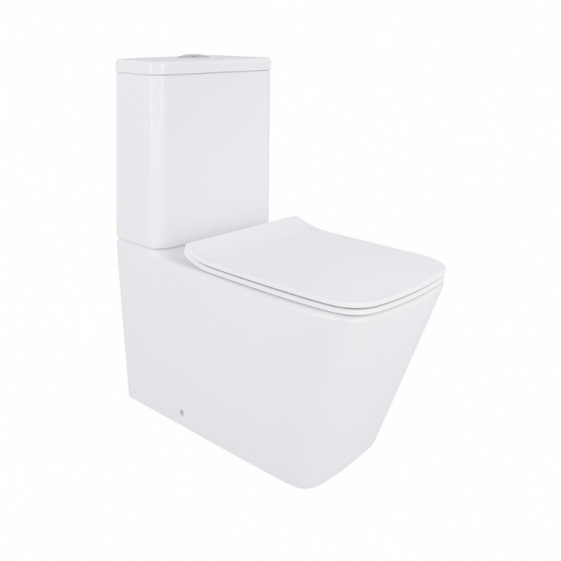 Унітаз-компакт Qtap Crow безобідковий з сідінням Soft-close QT05222170W