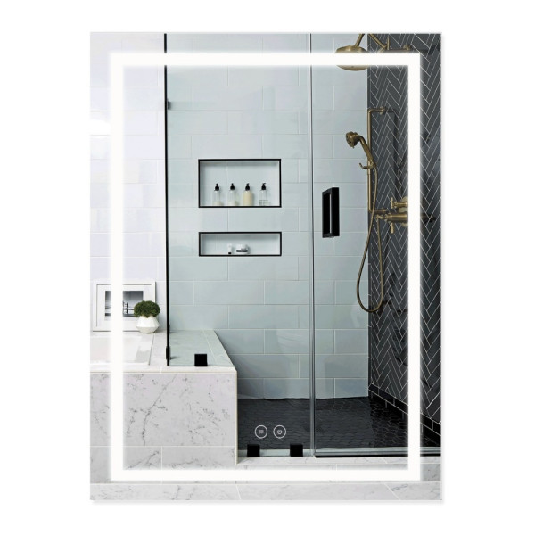 Зеркало Qtap Mideya (DC-F937) 600х800 с LED-подсветкой Touch, с антизапотеванием, диммером, рег. яркости QT2078F937W