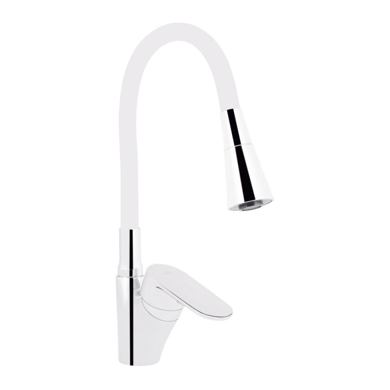 Змішувач для кухні Lidz Tani 007F3 з гнучким виливом (k40) LDTAN007F3WCR40423 Chrome/White