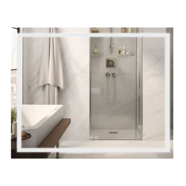 Зеркало Qtap Mideya (DC-F614) 1000х800 с LED-подсветкой Touch, с антизапотеванием, диммером, рег. яркости QT2078F614W
