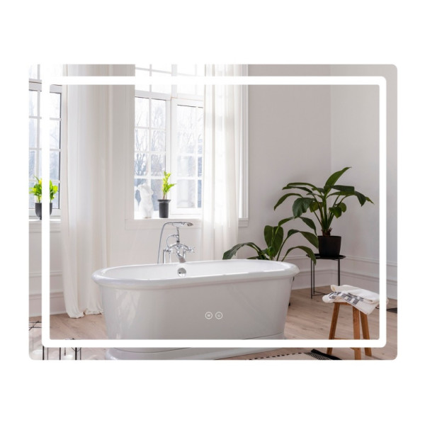 Зеркало Qtap Mideya (DC-F910) 1000х800 с LED-подсветкой Touch, с антизапотеванием, диммером, рег. яркости QT2078F910W