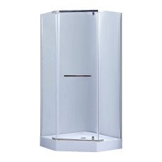 Душевая кабина Lidz Dozorca SC90x90.CRM.LOW.TR, стекло прозрачное 6 мм