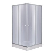 Набор Lidz душевая кабина Wawel SC90x90.SAT.LOW.GR, стекло тонированное 4 мм + поддон Mazur