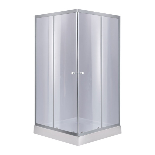 Набор Lidz душевая кабина Wawel SC90x90.SAT.LOW.GR, стекло тонированное 4 мм + поддон Mazur