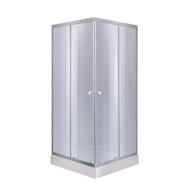 Душевая кабина Lidz Wawel SC80x80.SAT.LOW.GR, стекло тон. 4 мм + Lidz Душевой поддон KAPIELKA ST80x80х14