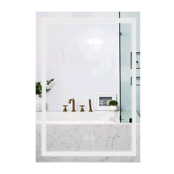 Зеркало Qtap Mideya (DC-F936) 500х800 с LED-подсветкой Touch, с антизапотеванием, диммером, рег. яркости QT2078F936W