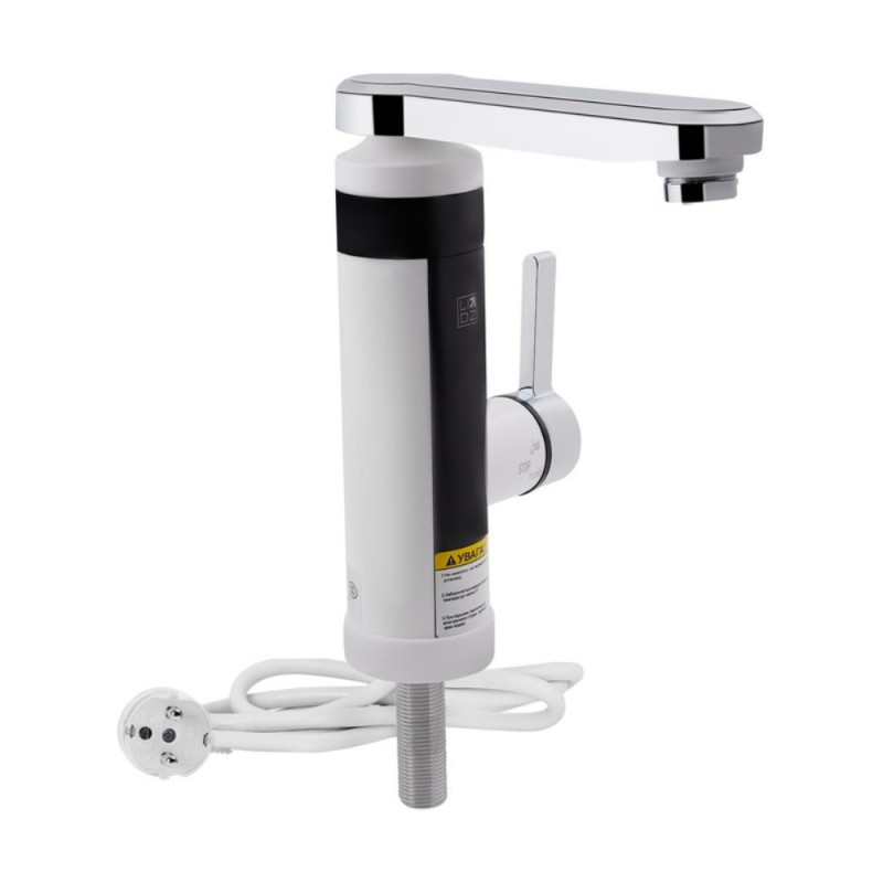 Проточный кран-водонагреватель кухонный для кухни Lidz Warm 061 LDWAR061WCR35431 White / Chrome