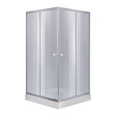 Набор Lidz душевая кабина Wawel SC80x80.SAT.LOW.GR, стекло тонированное 4 мм + поддон Mazur
