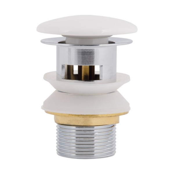 Qtap Pop-up Донный клапан для биде с переливом 70х70х110 mm White
